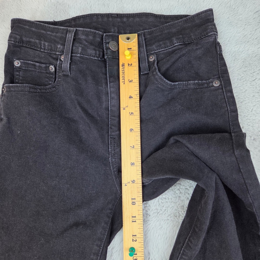 Levi's 726 High Rise Flare Jeans Womens 26 Slim Fit Stretch Denim Pants Black - Picture 6 of 11